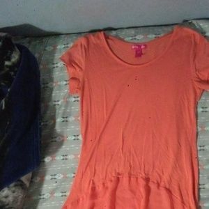 peach orange summer flowy summer shirt